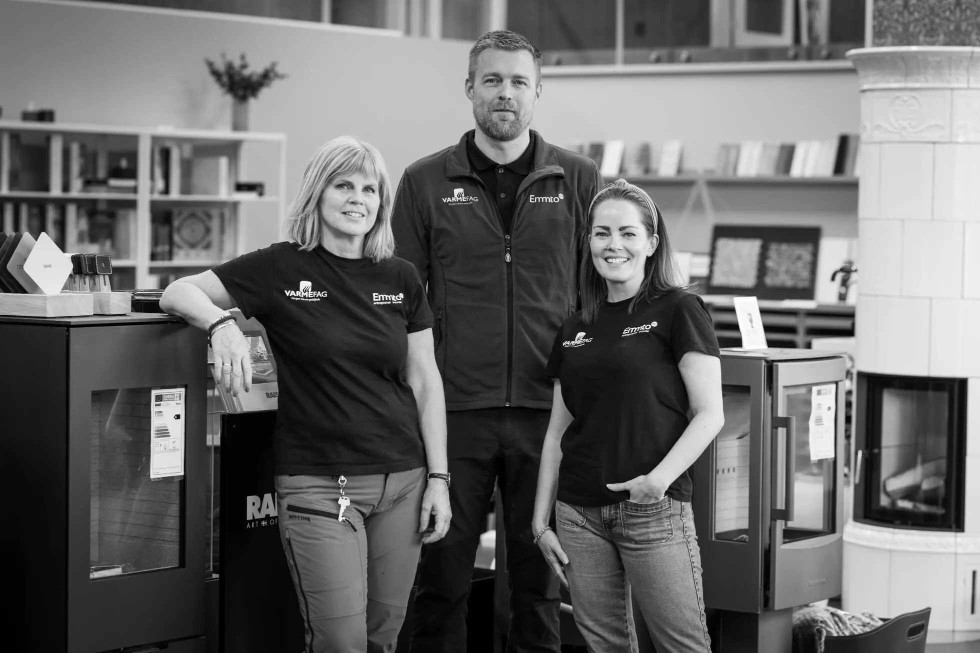 Butikktrio sorthvitt